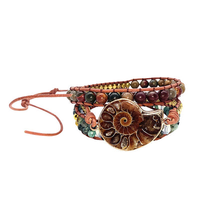 Bohemian natural stone woven bracelet