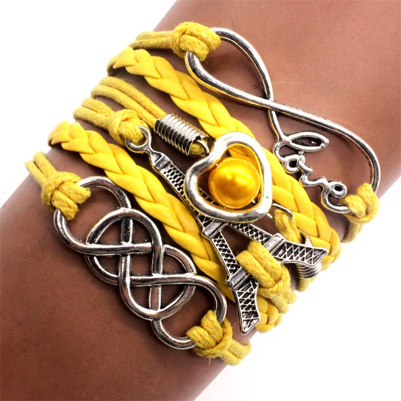 Fashion Personality Multi-layer Leather Rope Pearl Bracelet