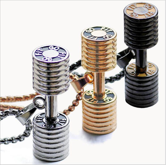 Fitness Dumbbell  Pendant & Necklace