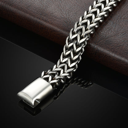 Men's stainless steel magnet buckle bracelet