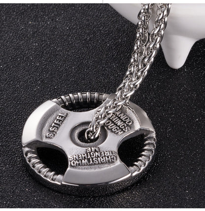 Fashionable Weight Plate Bodybuilding Necklace