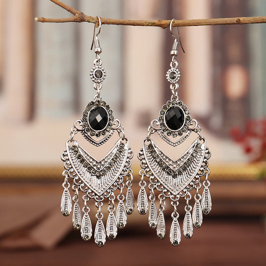 Multi-layered diamond vintage earrings