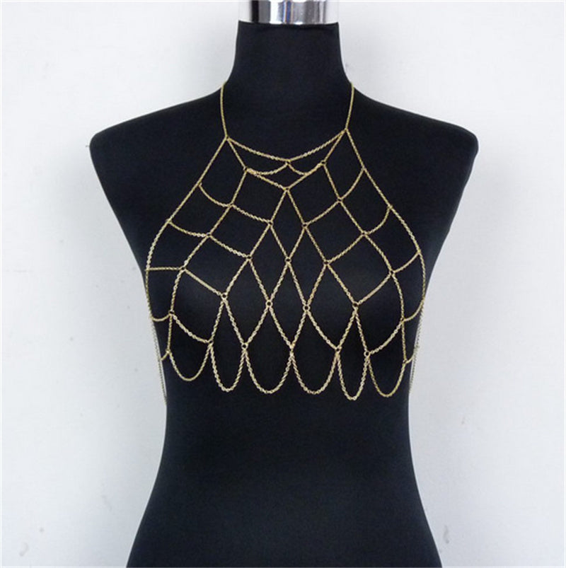 Sexy Handmade Geometric Mesh Body Chain Necklace