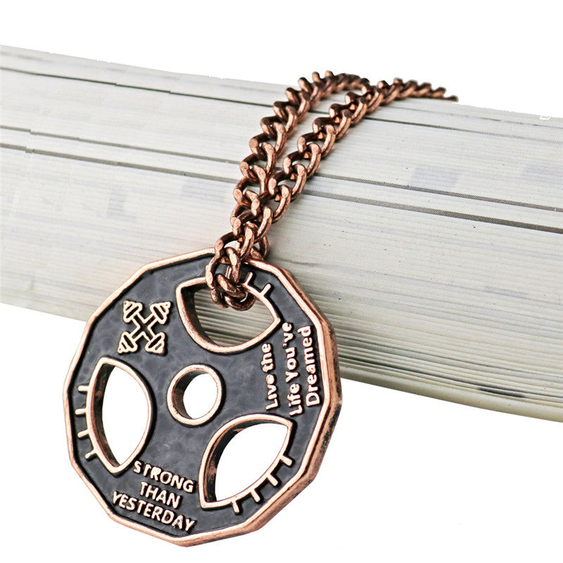 Sports Barbell Necklace Men's Tide Brand Pendant