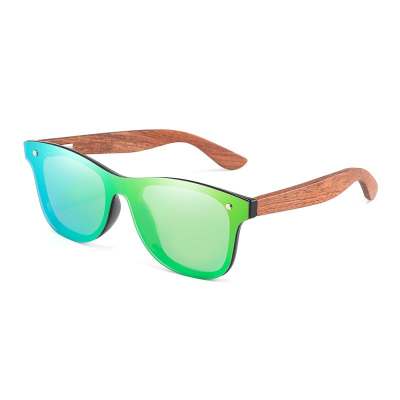 Men's And Women's Same Rainbow Bridge Wood Polarized Sunglasses