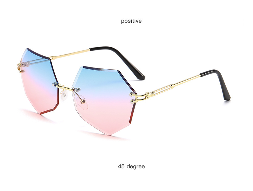 Fashion Ladies Street Decorative Glasses Universal Rimless Sunglasses