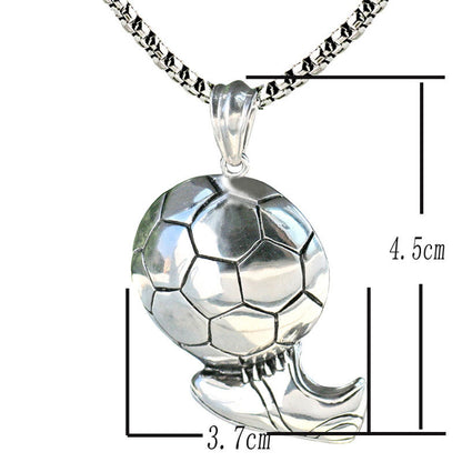 Football Boot & Ball Shoot Pendant Necklace