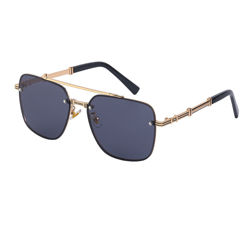 Men's Fashion Frameless Retro Large Frame Sunglasses