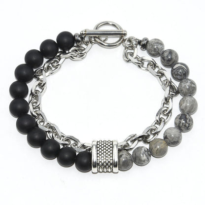 Stainless steel beaded bracelet