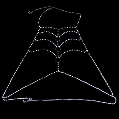 Fashionable Rhinestone Body Chain Creative Nightclub Show Costumes