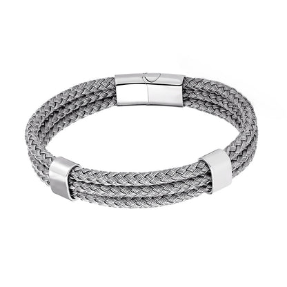 Stainless Steel Bracelet Men's Steel Wire Braided Multi-layer