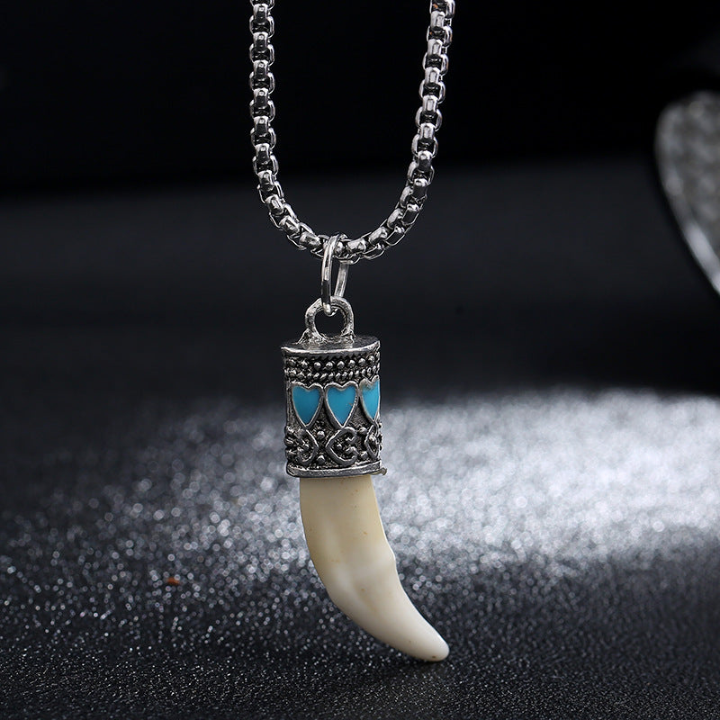 Wolf Tooth Pendant Titanium Steel Necklace