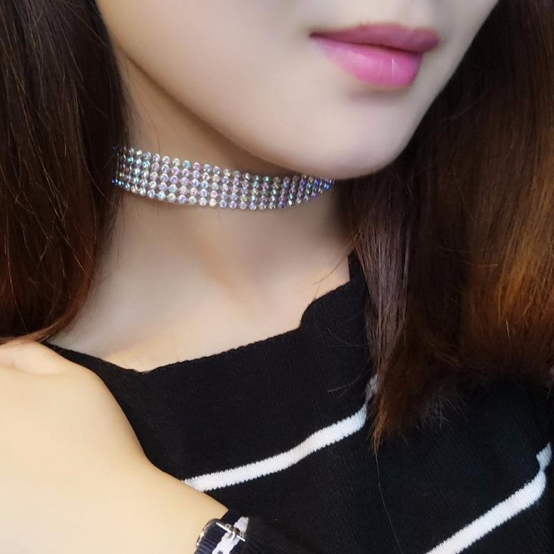 Full Crystal Rhinestone Choker Necklace Wedding Jewelry Chokers Necklaces for Women