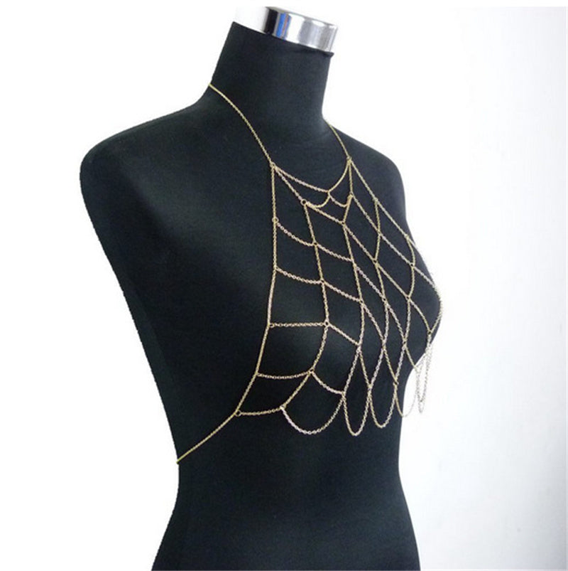 Sexy Handmade Geometric Mesh Body Chain Necklace