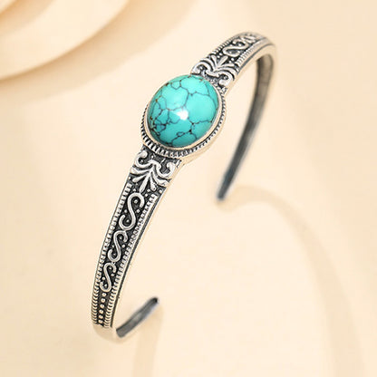 Retro Pattern Inlaid Turquoise Bracelet