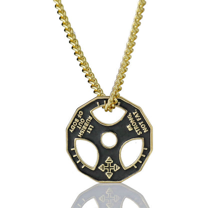 Sports Barbell Necklace Men's Tide Brand Pendant