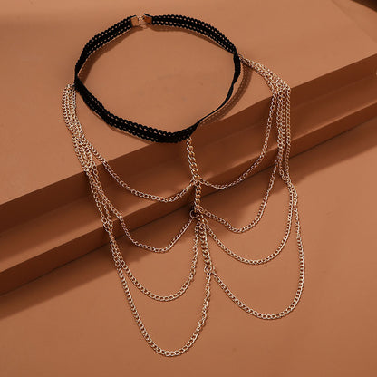 Body Chain Simple Tassel Full Drill Multi-layer Leg Chain