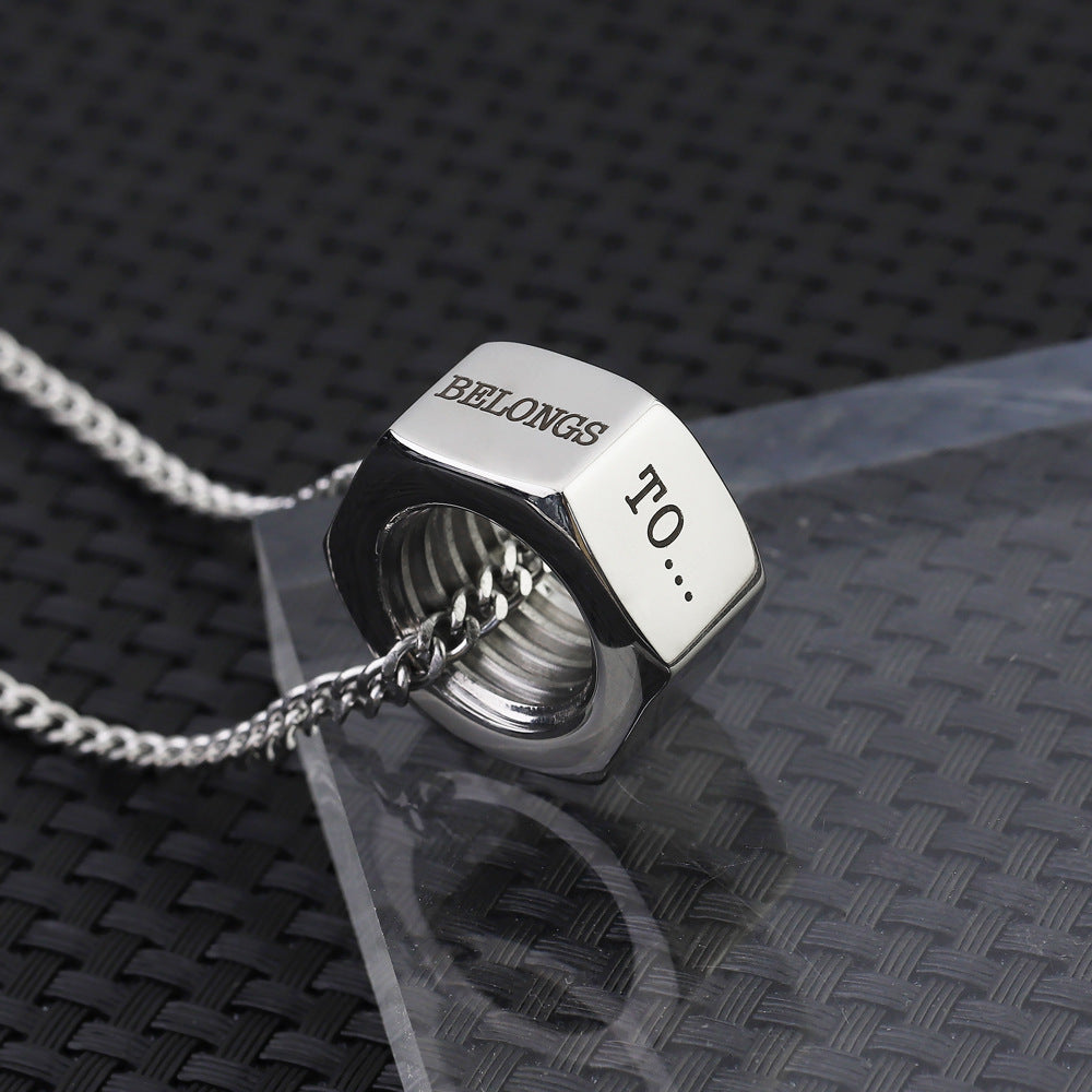 Letter Stainless Steel Screw Cap for Dad Necklace