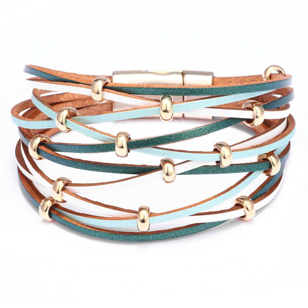 Fashion Multi-layer Leather Braided Bracelet Jewelry