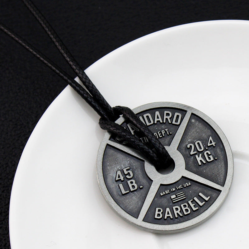 Sports Fitness Barbell Plate 20kg Necklace Inspirational