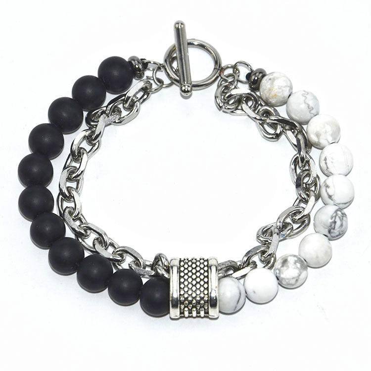 Stainless steel beaded bracelet