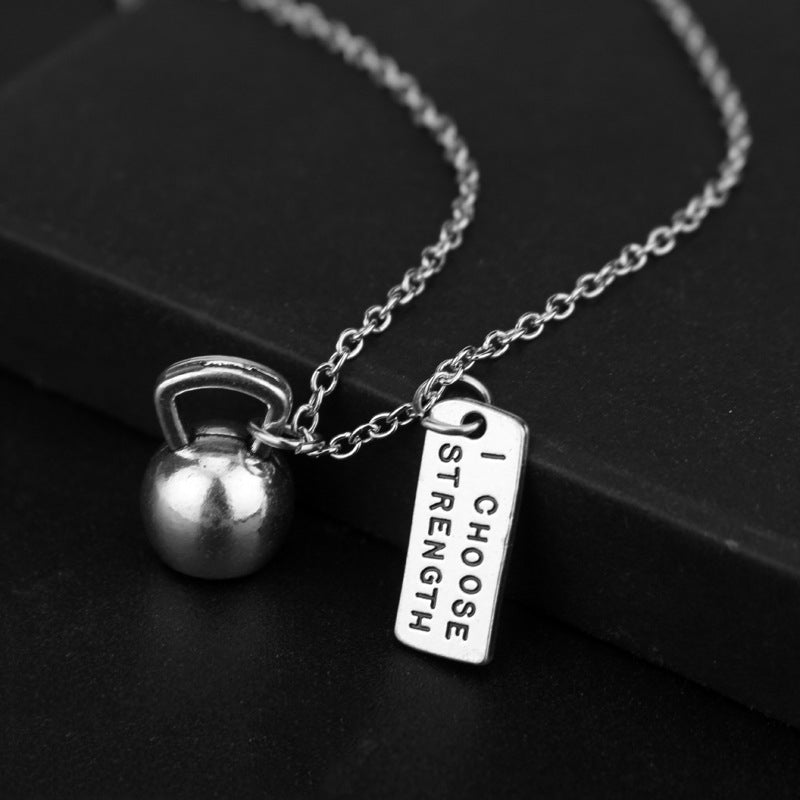 Gym & Fitness Exercise Weightlifting Slogan Pendant necklace