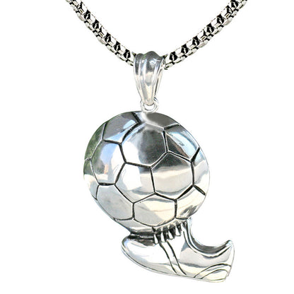 Football Boot & Ball Shoot Pendant Necklace