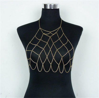 Sexy Handmade Geometric Mesh Body Chain Necklace