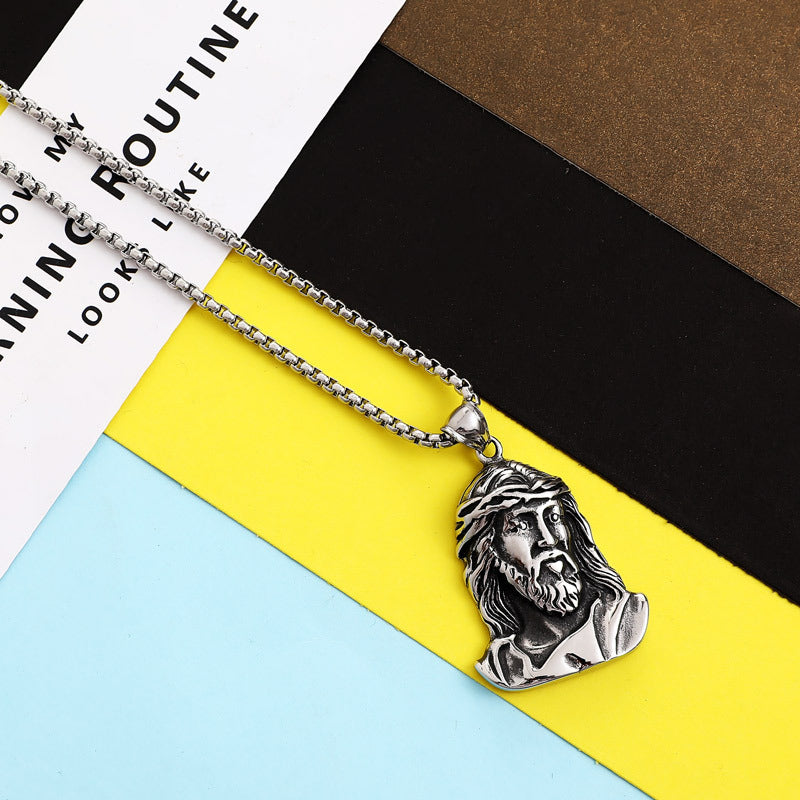 Titanium Steel Cast Pendant Jesus Hip Hop Necklace