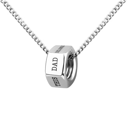 Letter Stainless Steel Screw Cap for Dad Necklace