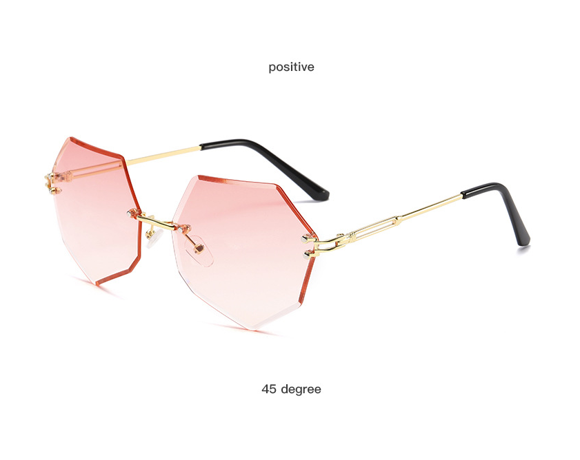 Fashion Ladies Street Decorative Glasses Universal Rimless Sunglasses