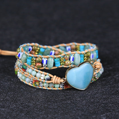 Heart Hand-woven Multi-layer Leather Bracelet Ladies