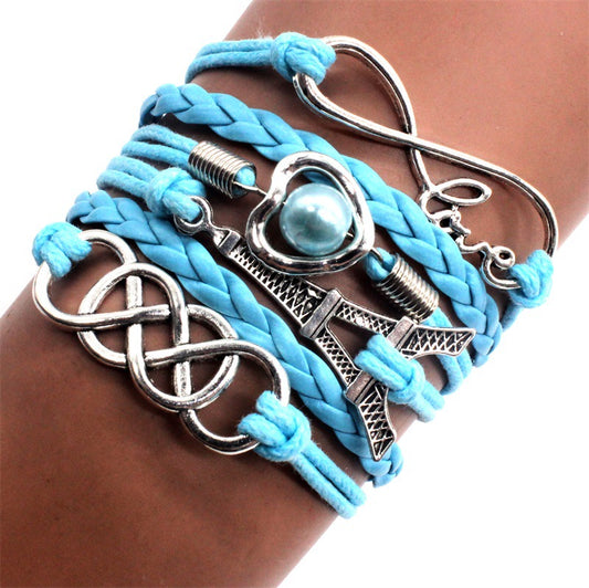 Fashion Personality Multi-layer Leather Rope Pearl Bracelet