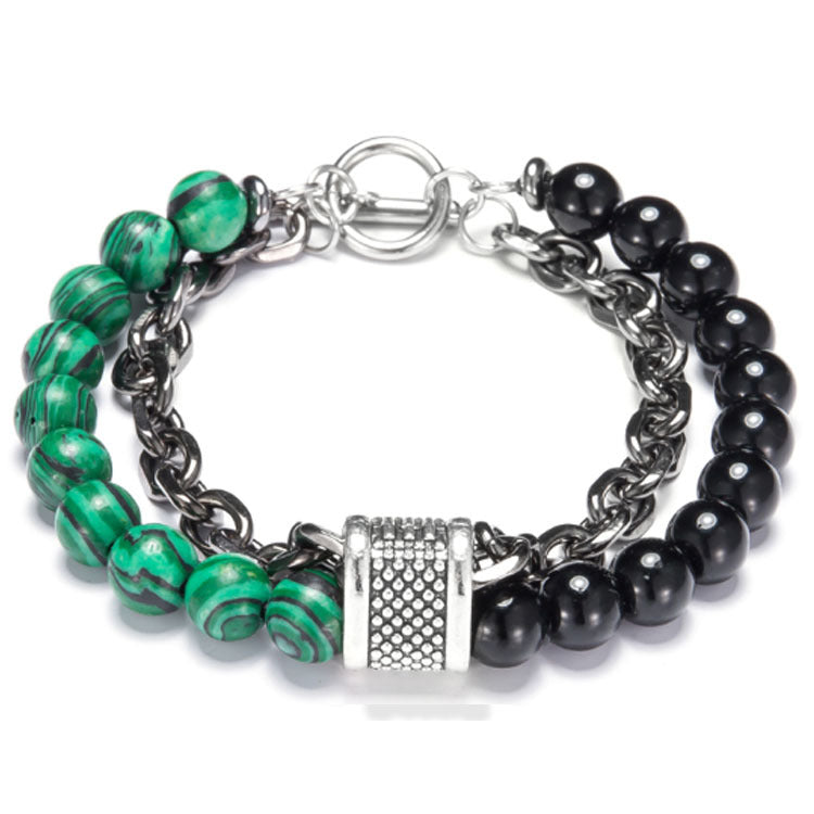 Stainless steel beaded bracelet