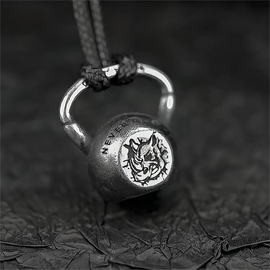 Men's Retro Entrepreneurial Sports Kettlebell Pendant Stainless Steel Necklace