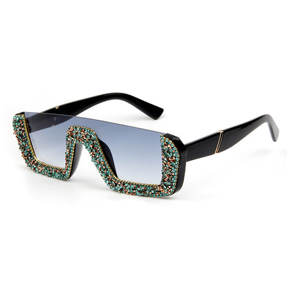 Trendy Retro Diamond Square Sunglasses