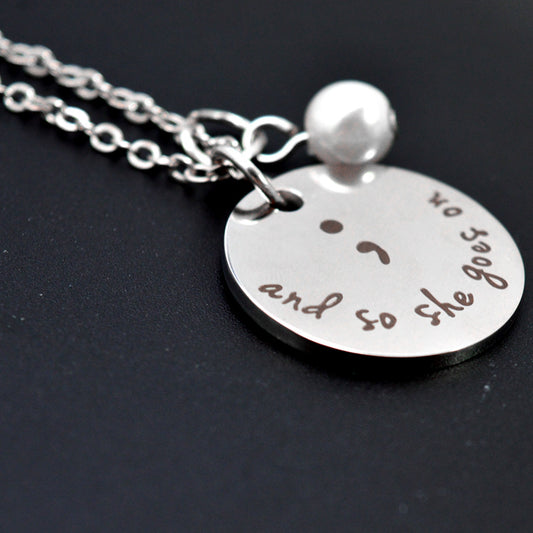 Stainless Steel Pendant Necklace Inspirational Necklace