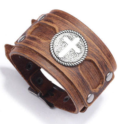 Fashionable Men's Antique Leather Bracelet