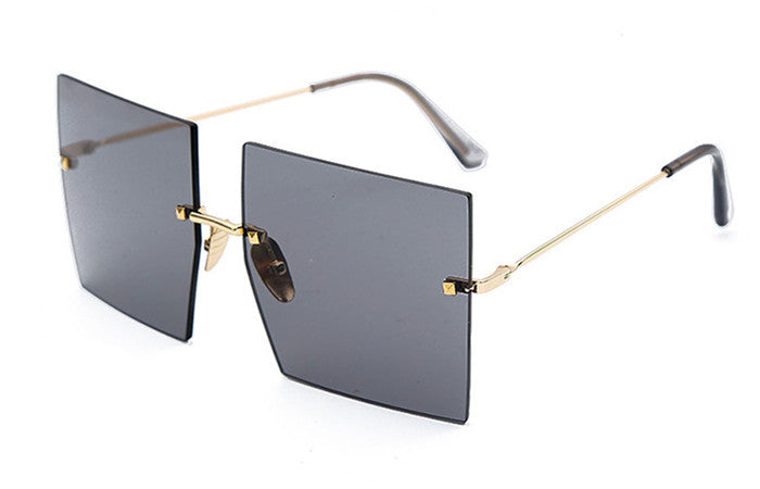 New Square Rimless Metal Sunglasses