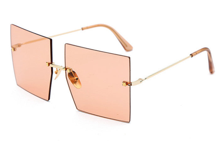 New Square Rimless Metal Sunglasses