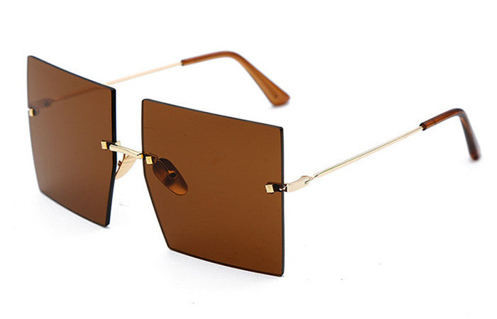 New Square Rimless Metal Sunglasses