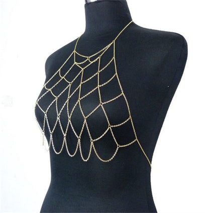 Sexy Handmade Geometric Mesh Body Chain Necklace