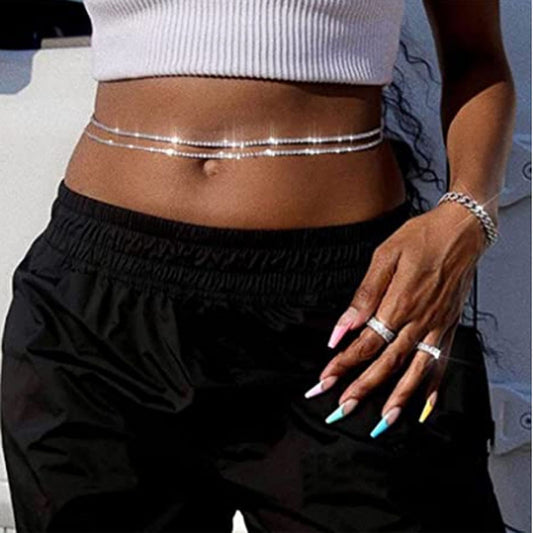 Water Diamond Multi-layer Waist Chain Beach Body Accessories