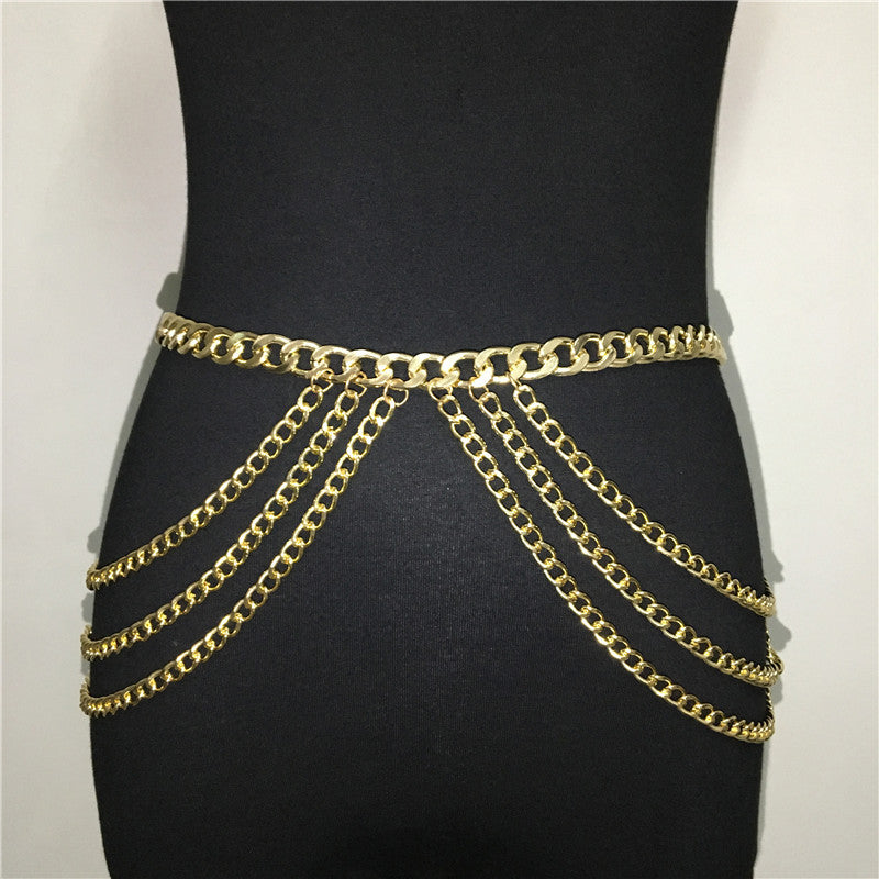 Body Chain Metal Multilayer Simple Waist Chain