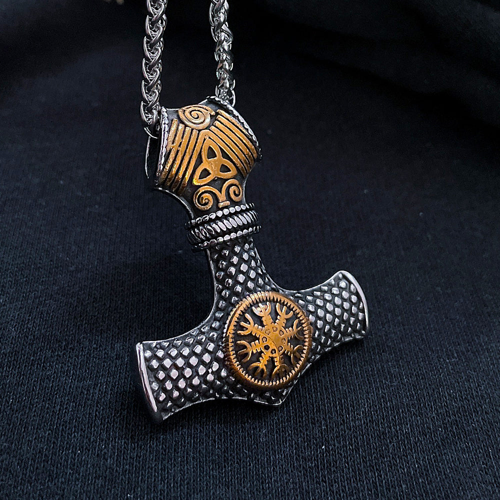 Stylish Stainless Steel Hammer Pendant Necklace