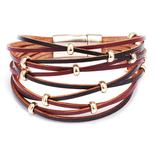 Fashion Multi-layer Leather Braided Bracelet Jewelry