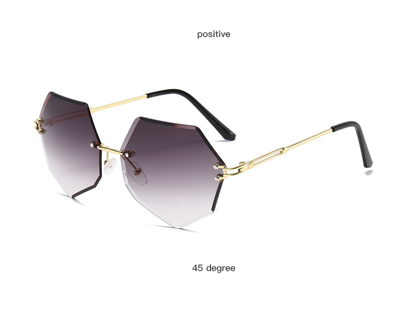 Fashion Ladies Street Decorative Glasses Universal Rimless Sunglasses