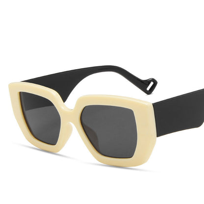 Retro Sunglasses Personality Polygon Contrast Sunglasses