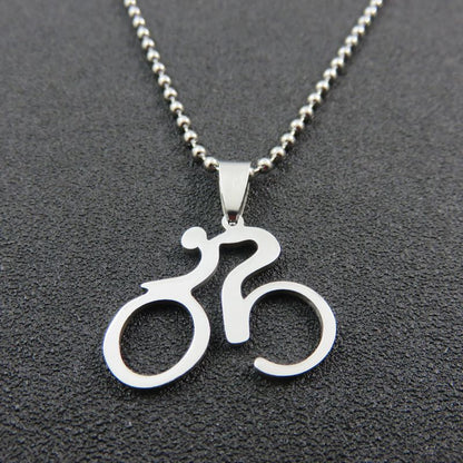 Unisex Mountain Bike Necklace Stainless Steel