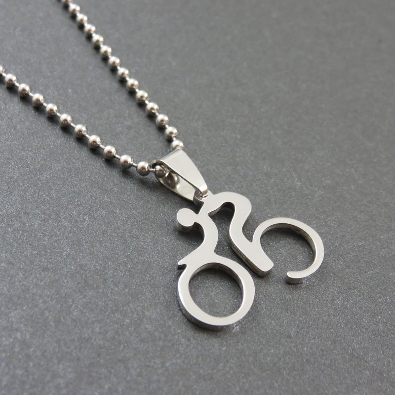 Unisex Mountain Bike Necklace Stainless Steel